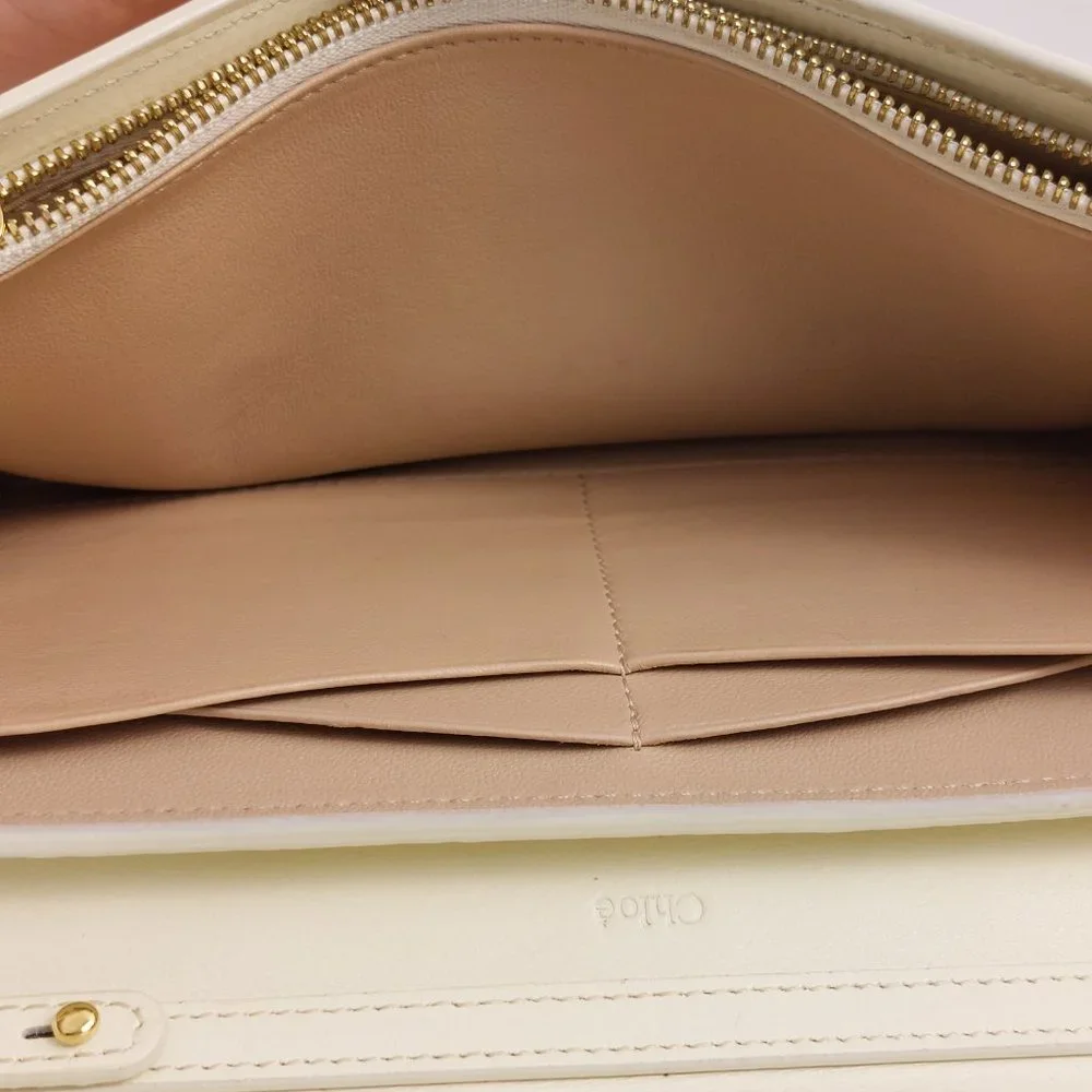 Chloe Aby Chain Long Wallet Flap Ivory - Picture 13 of 16